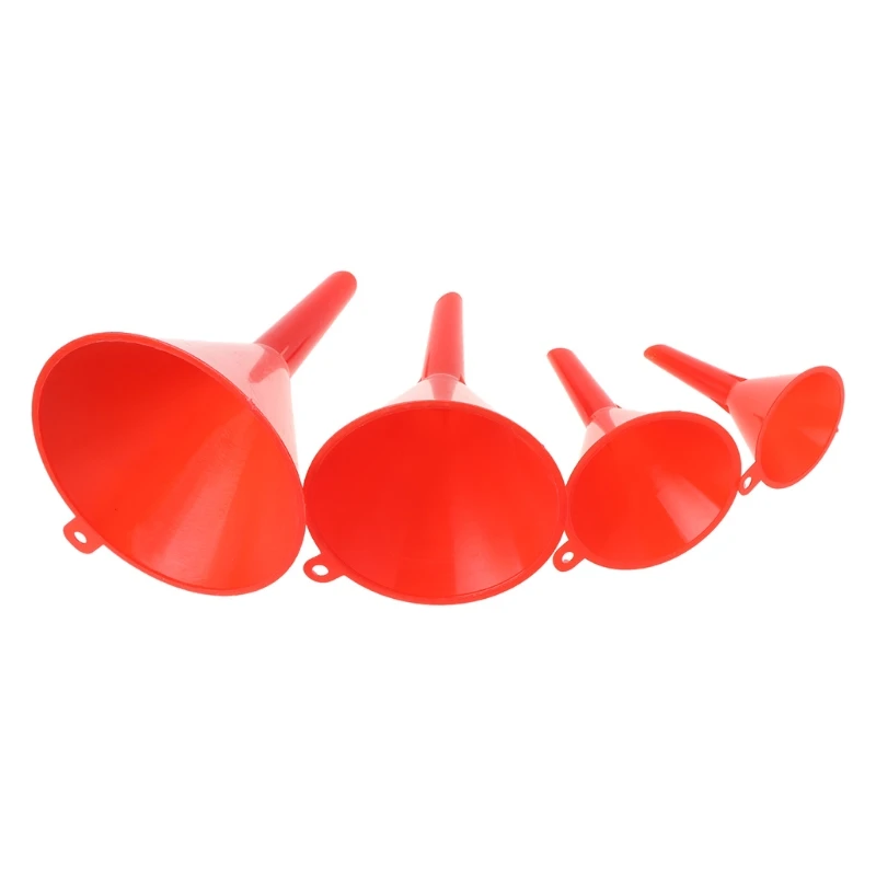 4Pcs Small Car Refueling Funnel Gasoline Engine Oil Additive Motorcycle Farm Machine Use Convenient Anti-leakage plastic filter funnel metal funnels