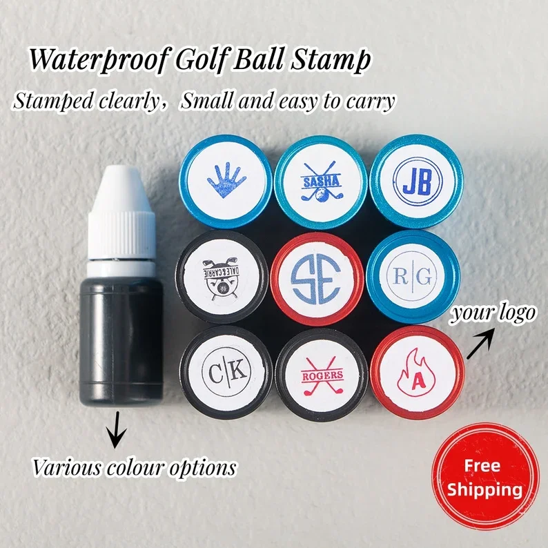 Stamp Gift for Golfer/Family Monogram Golf Ball Stamp Personalized Golf Sports Gifts for Him Permanent Ink