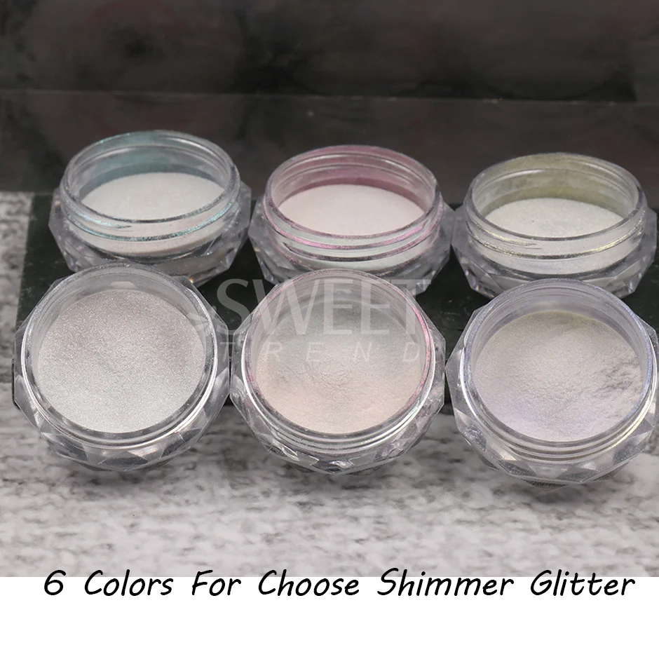 Nail powder nail glitter nail pigment Pearl White Chrome Powder Nail Glitter Mirror Rubbing on Nails Mermaid Aurora Fine Pigment Polish Dust 1 Box
