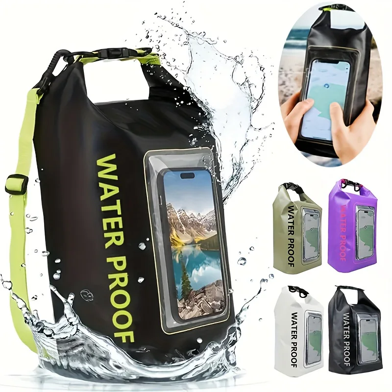 Earth Pak Sacca Impermeabile Originale | 10 Litri | Nera | Per Kayak, Rafting, Campeggio E Spiaggia | Borsa A Rotolo