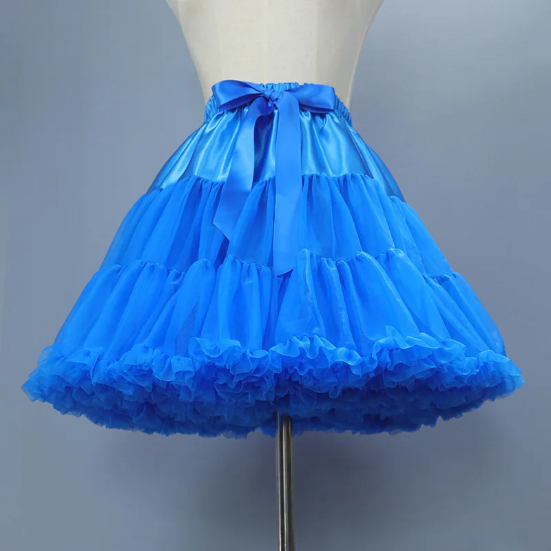 Women Puffy Petticoat Skirts Vintage 50s Tutu Tulle Crinoline Elastic Waist Band Underskirt Rockabilly