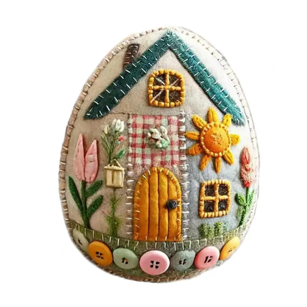 Embroidery Pattern for Felt Crafts Felted Eggs Craft Colorful Basket Fillers Creative Easter Decoration DIY Whimsical Felt Craft