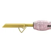 Custom Private Label Diamond Handle Electric Copper Hot Comb High Temperature Hot Hair Straightener for Wet Dry Curly Hair 6