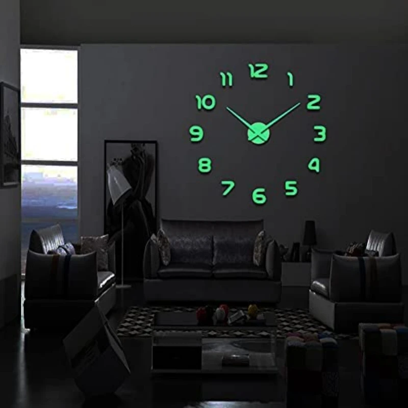 3d Wall Clock Luminous Frameless Wall Clocks Diy Digital Clock Wall