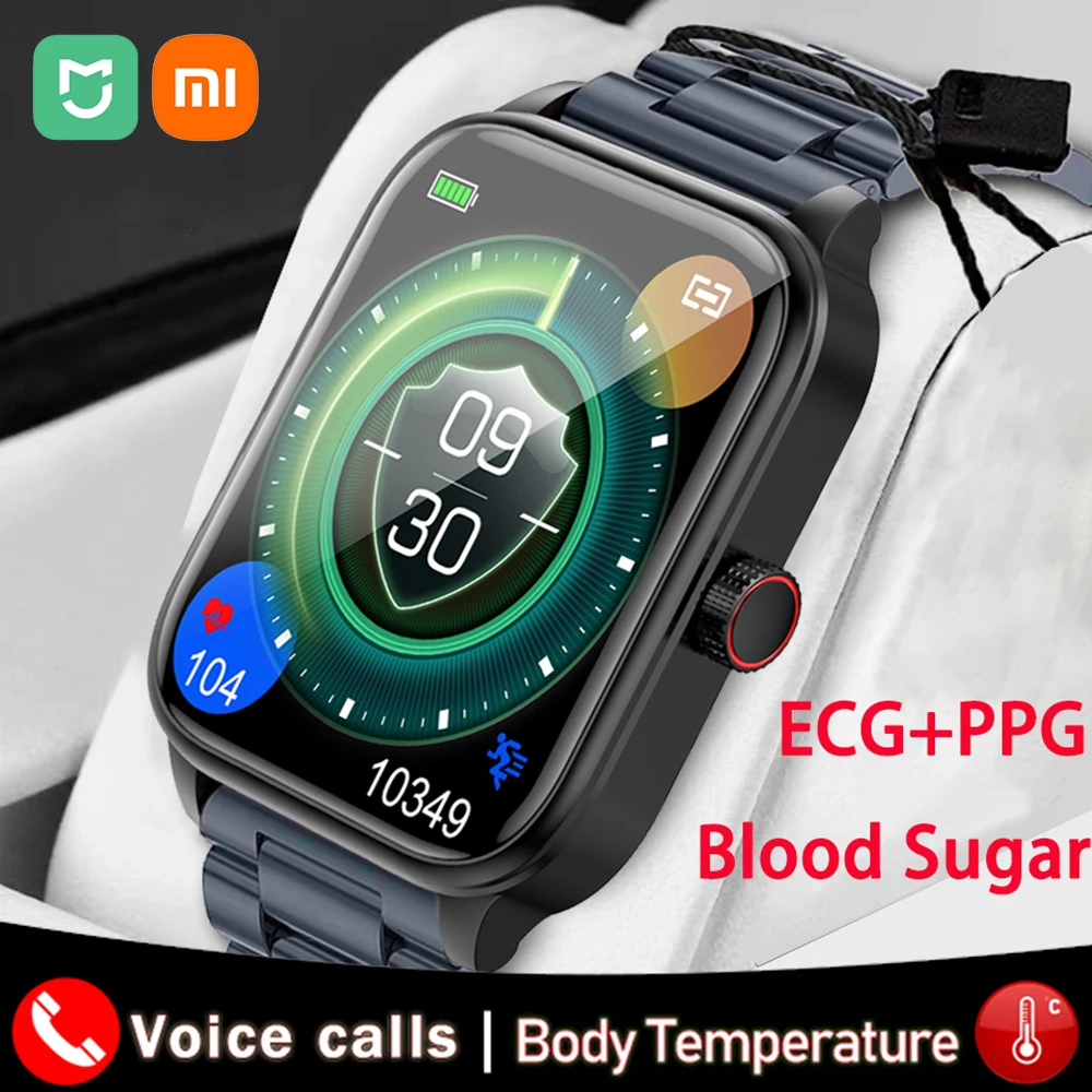 

Xiaomi mijia Answer Call Blood Glucose Smartwatch Men Heart Rate Sports Automatic Infrared Blood Pressure/Sugar Health watches