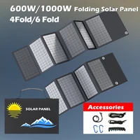 Panneau solaire portable 1000W 18V, chargeur 12V USB DC, panneaux pliables pour camping, pour téléphone portable, ordinateur portable, station d'alimentation 6