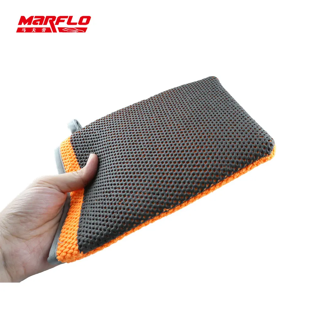 Car Cleaning Gloves Microfiber Car Mitt Microfiber Cleaning Gloves Microfiber Washing Gloves Microfiber Gloves Car Cleaning Magic Clay Bar Washing Gloves Tools Auto Care Car Detailing Clean Cloth Marflo Polish Orange Mitt