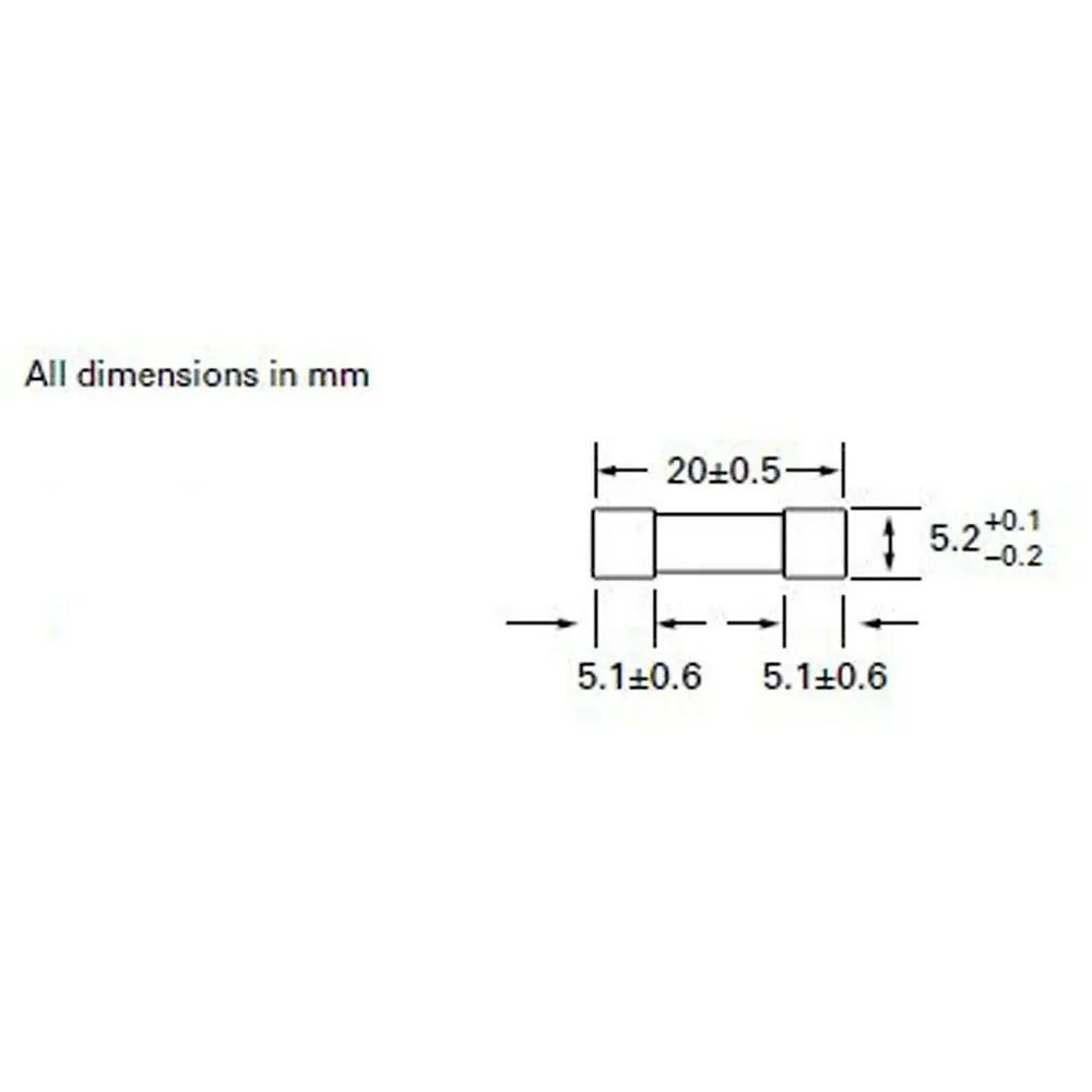 Fusibile a tubo di vetro da 5 pezzi 5x20mm T 125mA 0,125A 2A 2,5A 250V AC S504 S506 Cartuccia a tempo di ritardo lento 5 * 20mm(0.125A