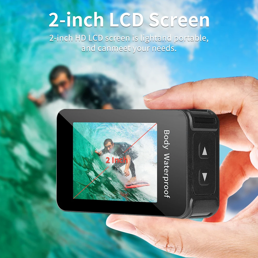 4K 울트라 HD WiFi 액션 카메라 30FPS 2.0인치 화면 10M 150도 방수 카메라 헬멧 비디오 녹화 스포츠 카메라