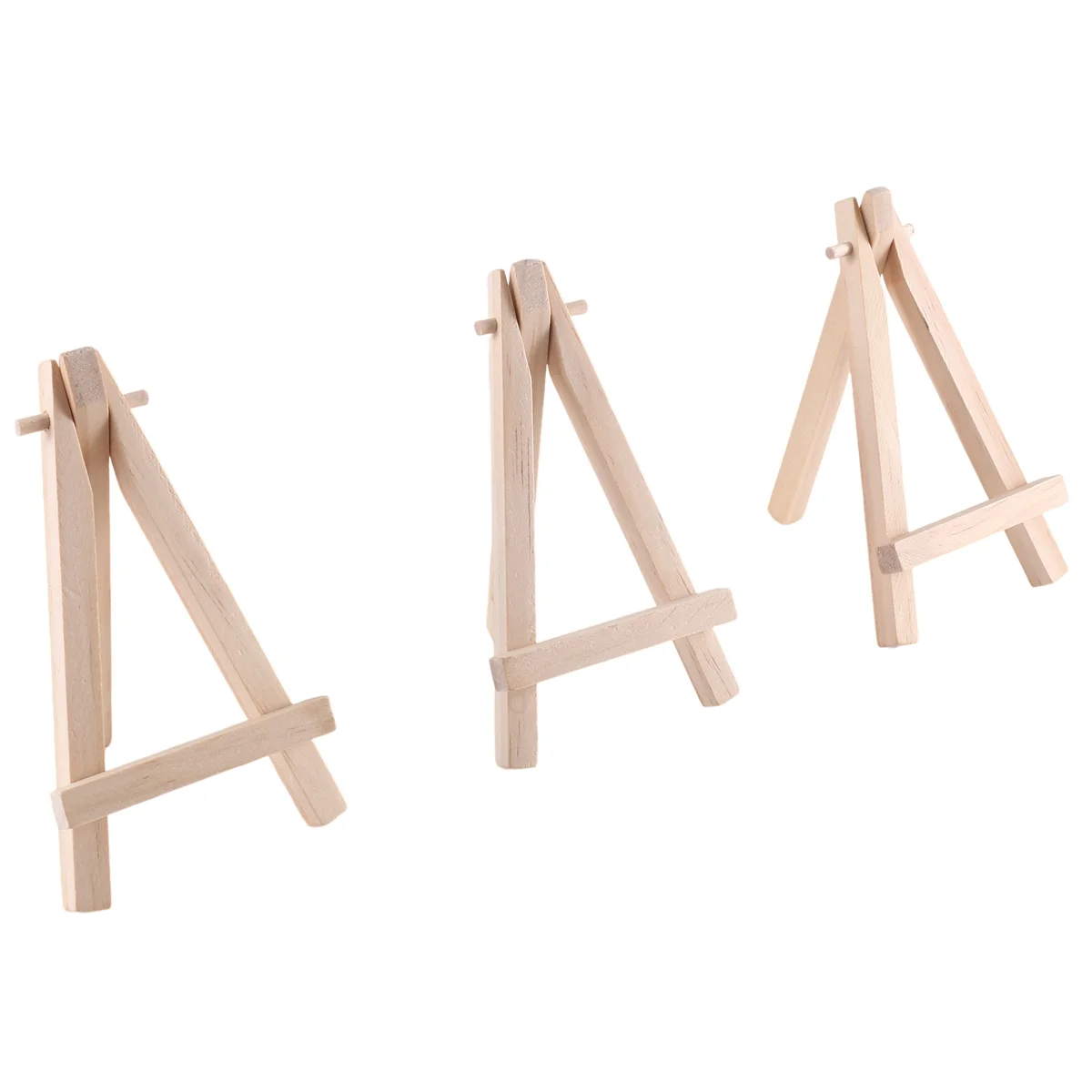 미니 나무 디스플레이 스탠드, 이젤, 탁상용 스탠드, 어린이 수공예품, 명함 등에 적합, 24PCs, 12.7cm