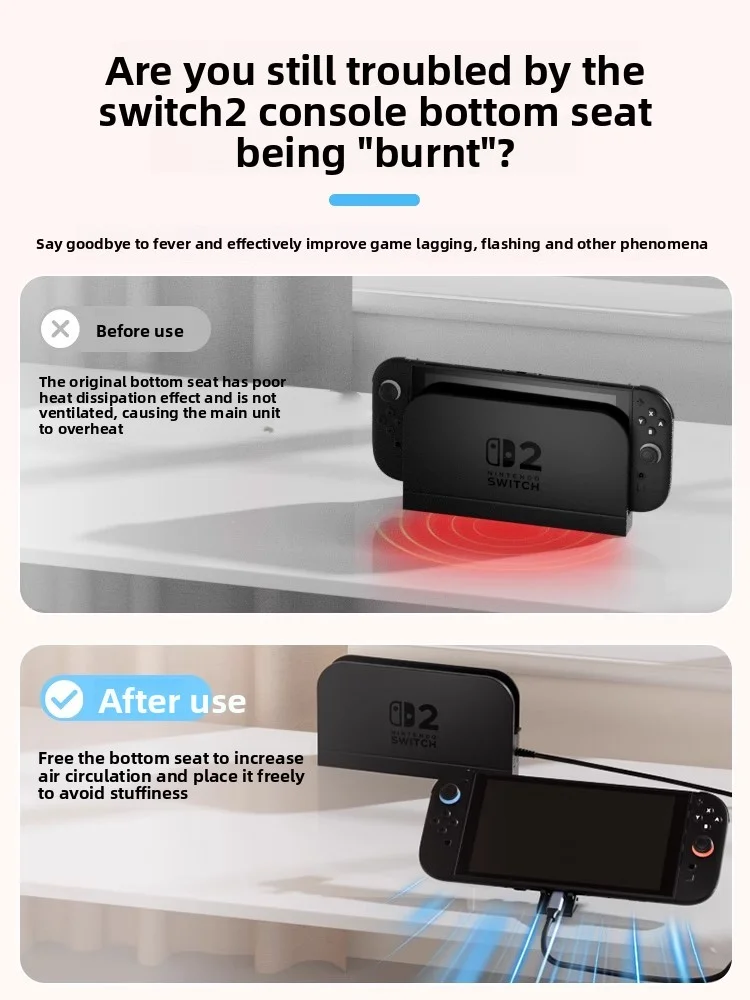 Extension Cable With C port expansion For Switch 2 Host Base Extension Cable Projection TV Type-C to NS2 Base Adapter Cable 2