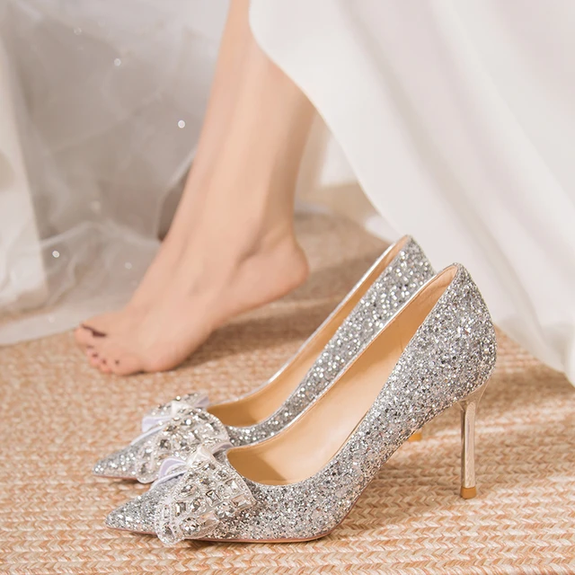 Cute Metallic Heels - High Heel Sandals - Silver Strap Heels - Lulus