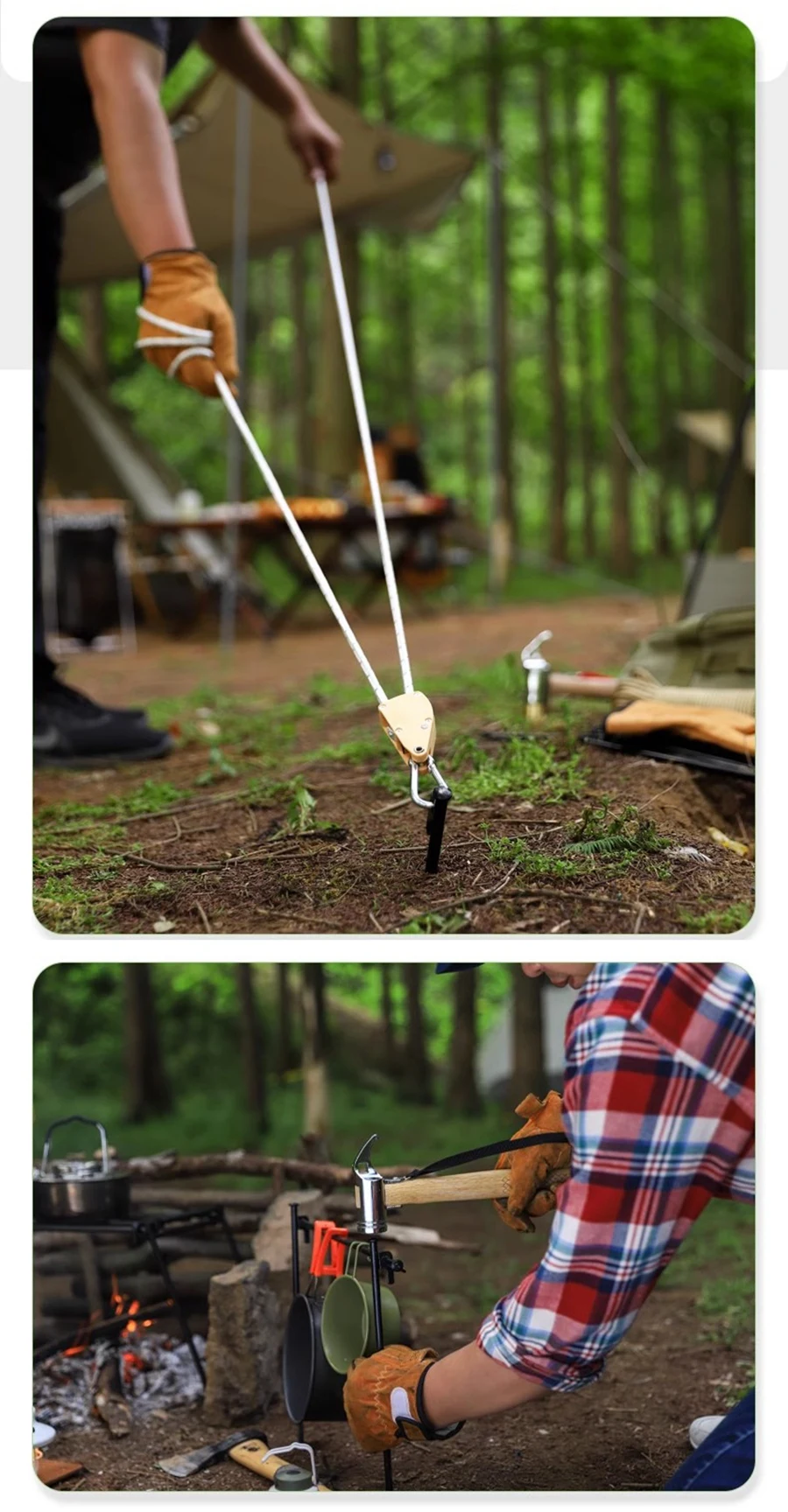 10 Stück robuste Zeltheringe mit Aufbewahrungstasche, 20 cm/30 cm/40 cm geschmiedete Zeltheringe aus Stahl für Camping, Wandern, Rasen im Freien – Detail 12