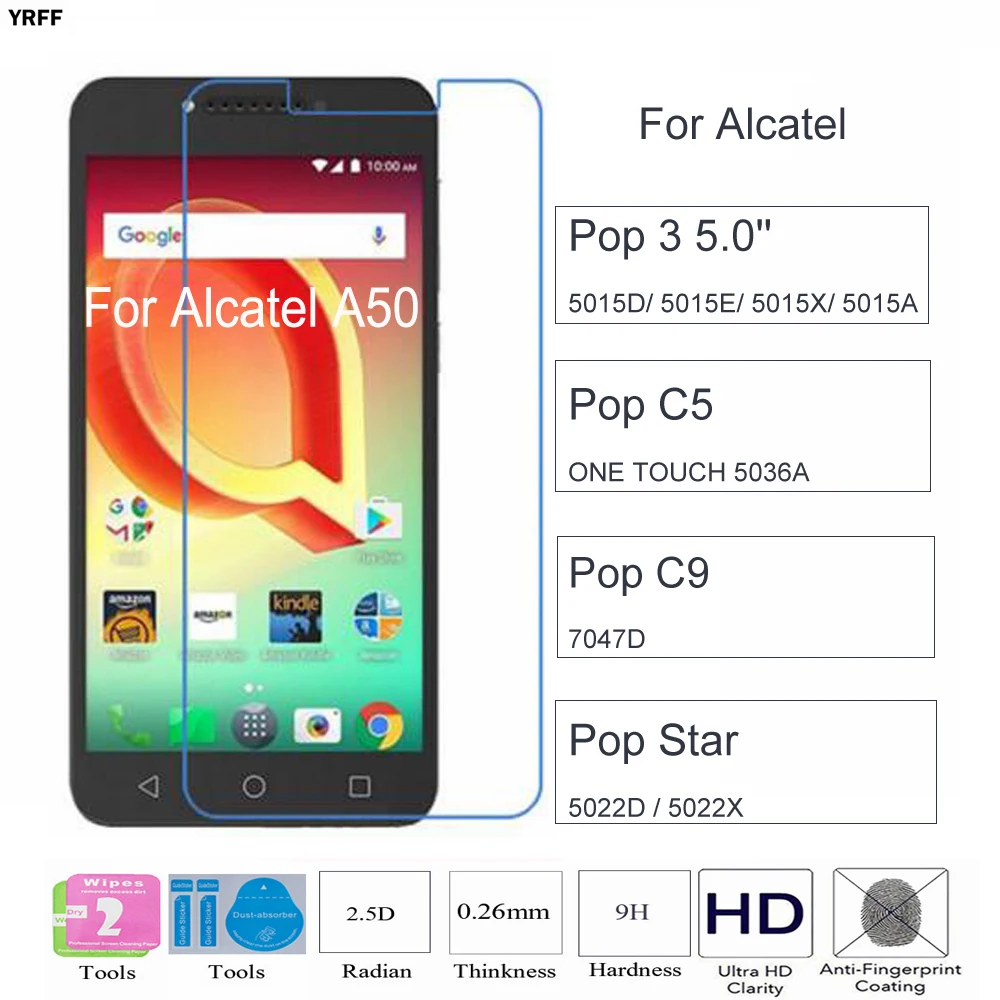 4PCS For Alcatel Pop 3 '' 5015 Tempered Glass Film For Alcatel Pop Star  5022/C9 7047D/C5 One Touch 5036A HD Tempered Glass - AliExpress