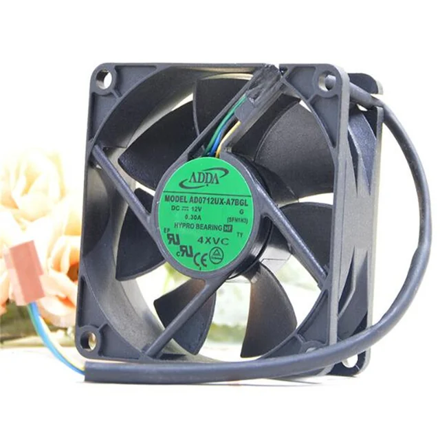 Original 70*70*25 AD0712UXA7BGL DC12V 0.30A PWM four line intelligent temperature control