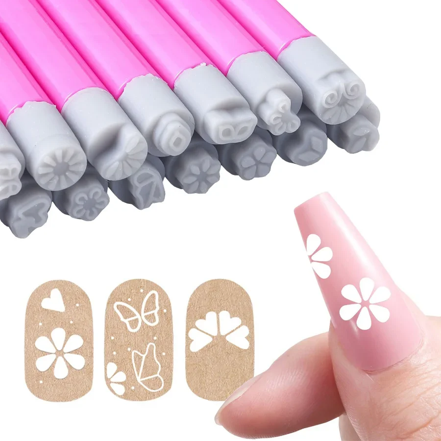 Nail Art Stamp Pen Set 4Pcs/6Pcs Stamper Floral Butterfly Designs Patterns