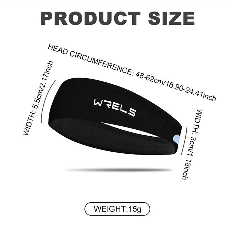 WRELS Sports Headband Wicking Workout Workout Sweatband Non Slip for Running Fitness Yoga Cycling Sport Sweatband for Men Women 6