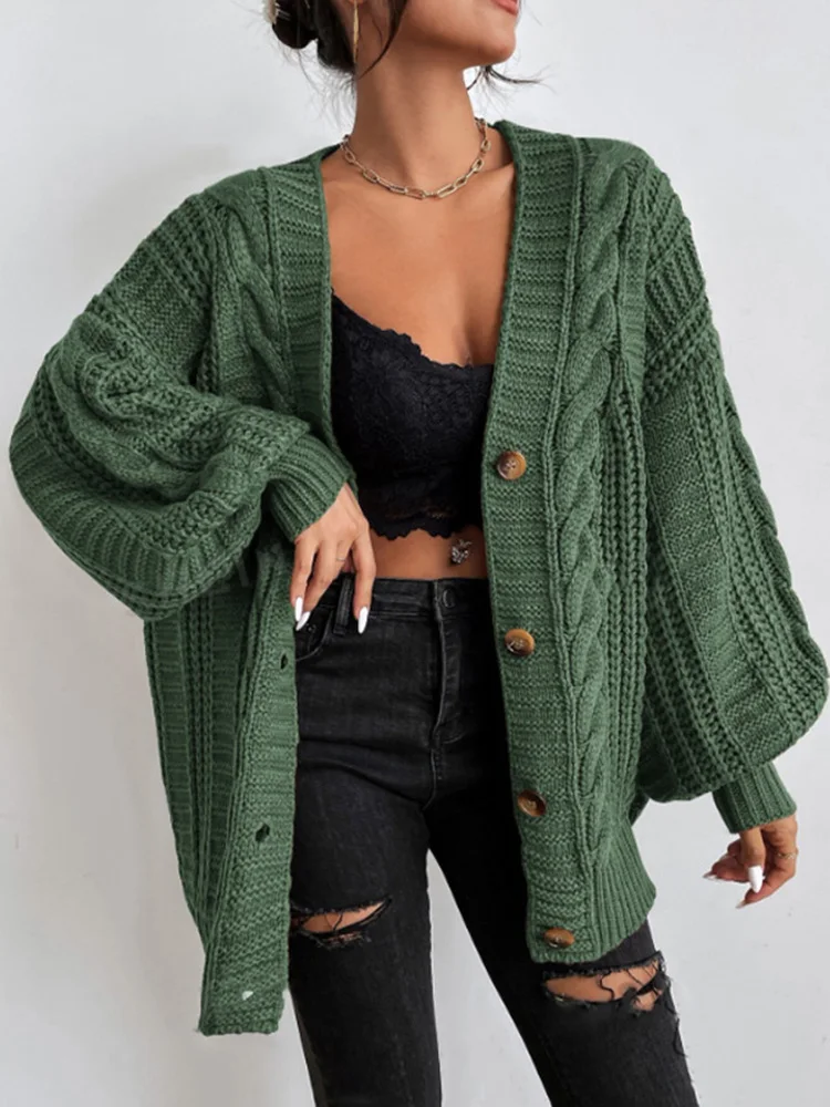 2025 Women Cardigan Sweaters Autumn Winter Fashion Feminino Knitwear Single Breasted Loose Long Sleeve Sweater Outwear Coats