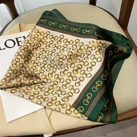 Spring/Summer Leisure Wraps 70*70cm Square Scarf Imitation Silk Hijab Women’s Fashion Print Shawl Breathable Neckerchief 4