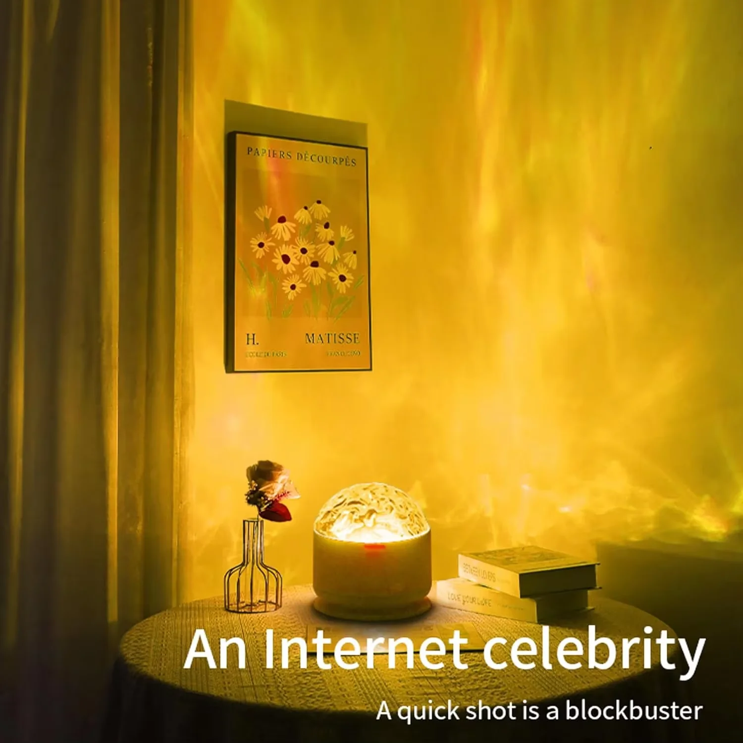 16 Color Starry Sky Ocean Wave Galaxy Projector Light Auto Rotate Remote Control USB Powered LED Ambient Night Light Party Decor
