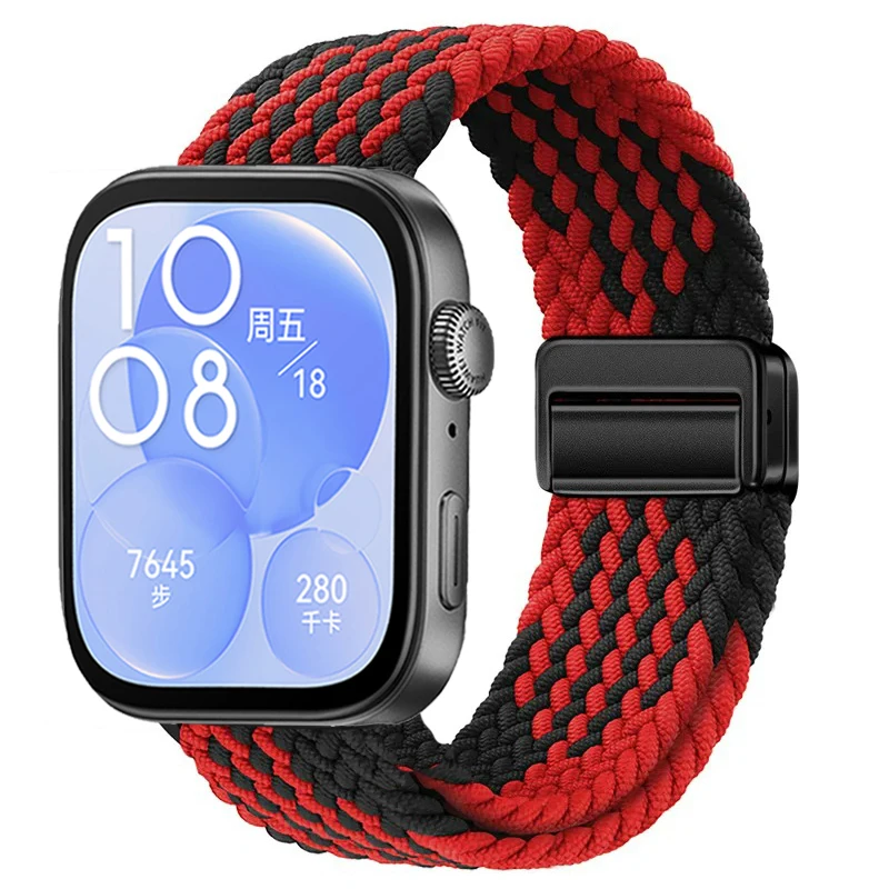 Breathable Magnetic Adjustable Woven Nylon Watch Strap Replacement Band