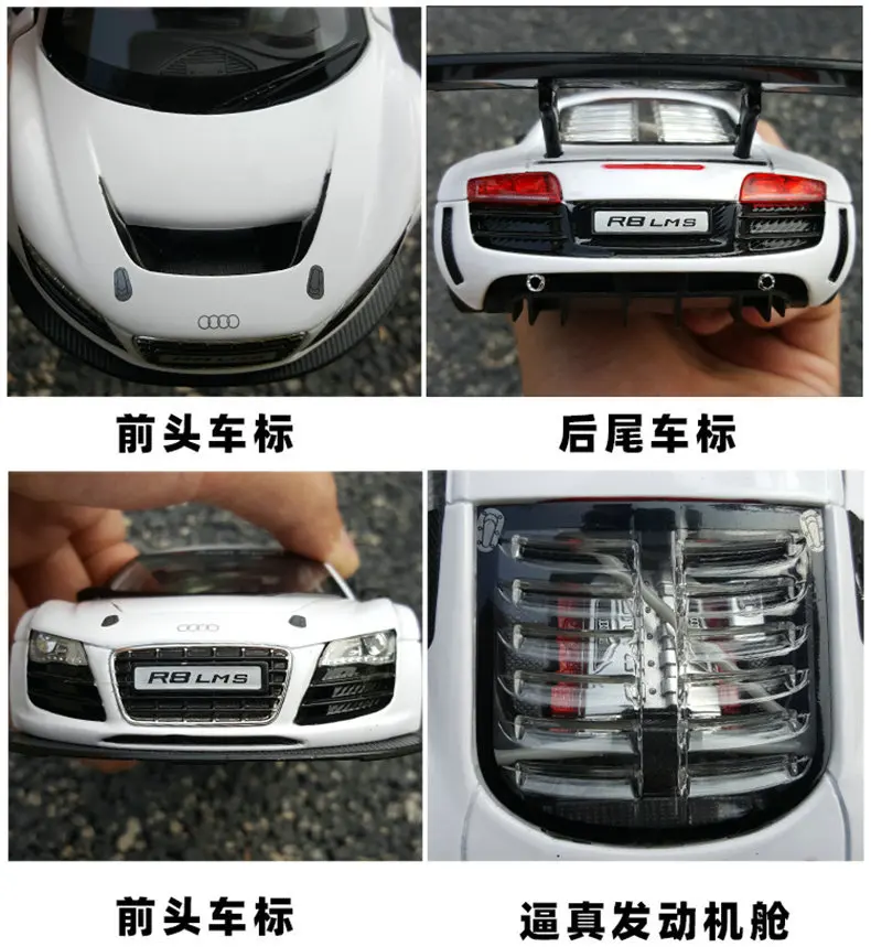 RASTAR 1:24 Audi R8 Alloy Car Model Diecasts & Toy Vehicles Collect Gifts Non-remote Control Type Ttransport Toy matchbox car