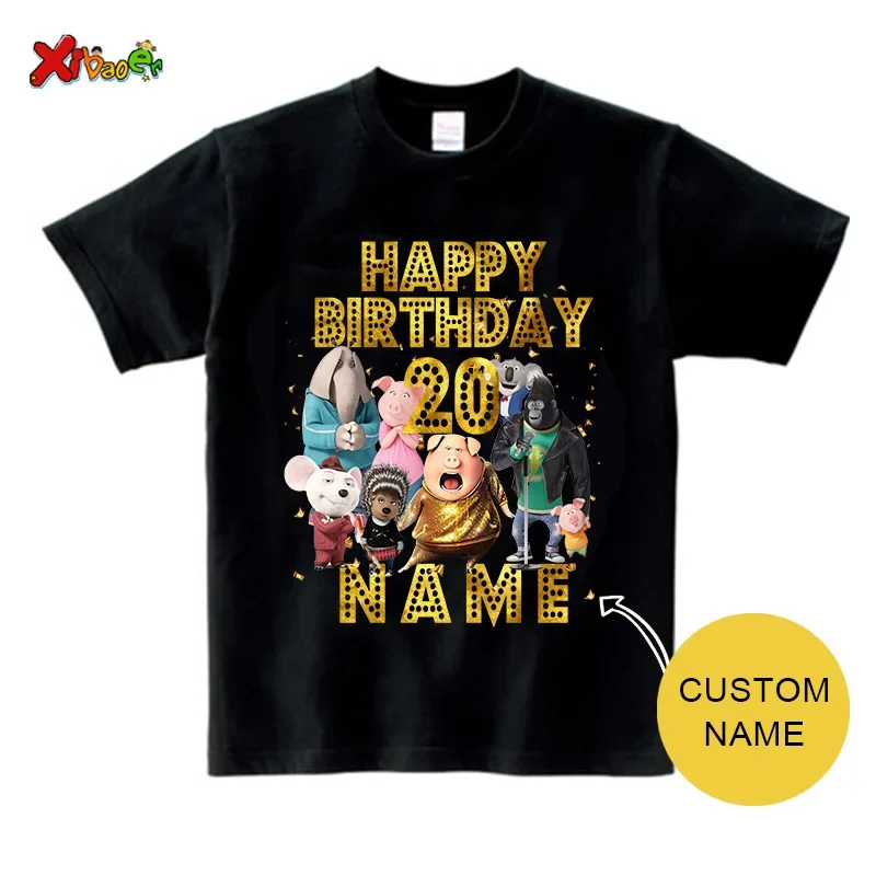 Family Matching Clothes Custom Name Black T Shirt for Family Matching Outfits Family Outfit Shirts Birthday Short Sleeve T-Shirt 4