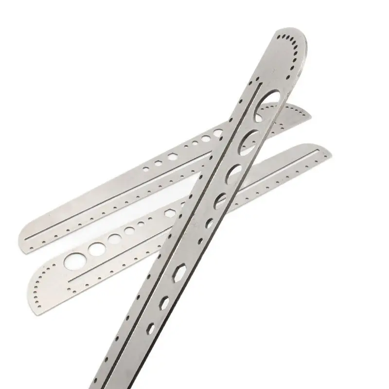 1Pcs Stainless Steel Ruler Round Template Protractor Ruler Measuring Tool DIY Leather Craft