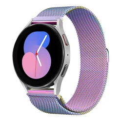 Premium Metal Milanese Magnetic Loop Strap - Elegant Replacement Bracelet for 20mm (Colorful)