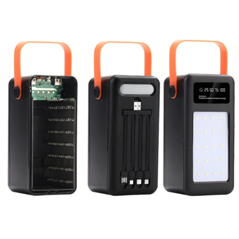 Diy Caixa de Carregamento sem Fio Powerbank Rápido Suporte da Bateria Quick pd Qc3.0 Usb 10w 22.5w 28 x 18650 Bateria Transporte da Gota