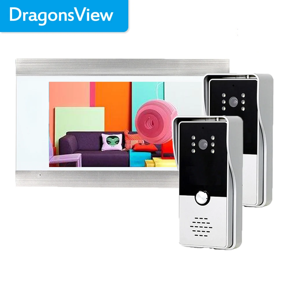 

Special Offer Dragonsview 7 Inch Record Home Video Door Phone Intercom with Doorbell Camera Multiple System Unlock Talk