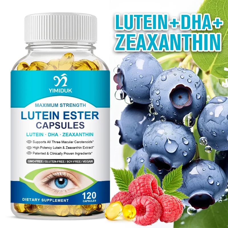 Lutein Ester Capsules Contains Zinc, Vitamins C, E, Zeaxanthin Helps Protect Eye Health Reduce Eye Strain Vision Care