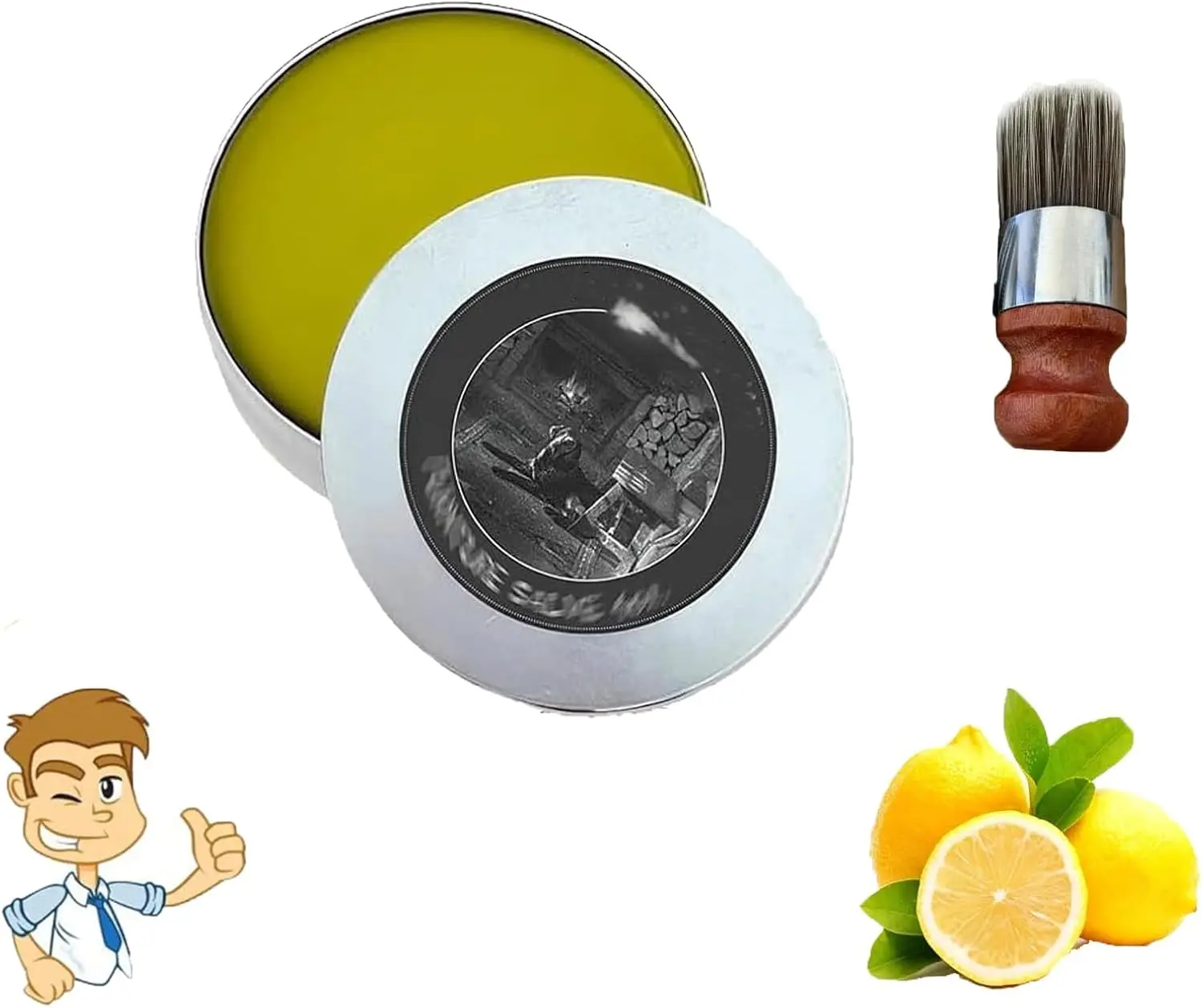 Ventrio&trade; Leather Repair Cream, Salve, Leather Repair, Salve for Leather, Salve for Wood Floors, and Brush