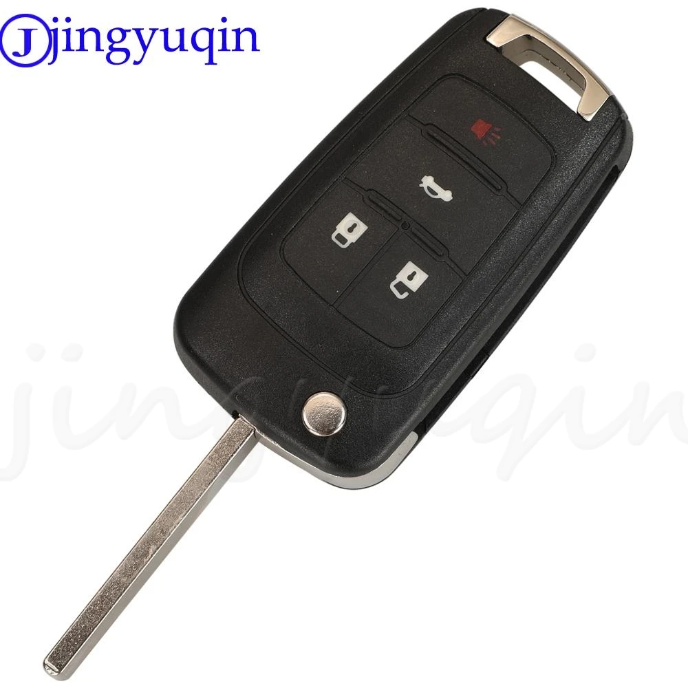 jingyuqin 2/3/4/5 B Flip Folding Remote Key Case Shell For Chevrolet Cruze 2012 Malibu Aveo Fit Opel Buick Fob HU100 Blade key case car key shell key shell