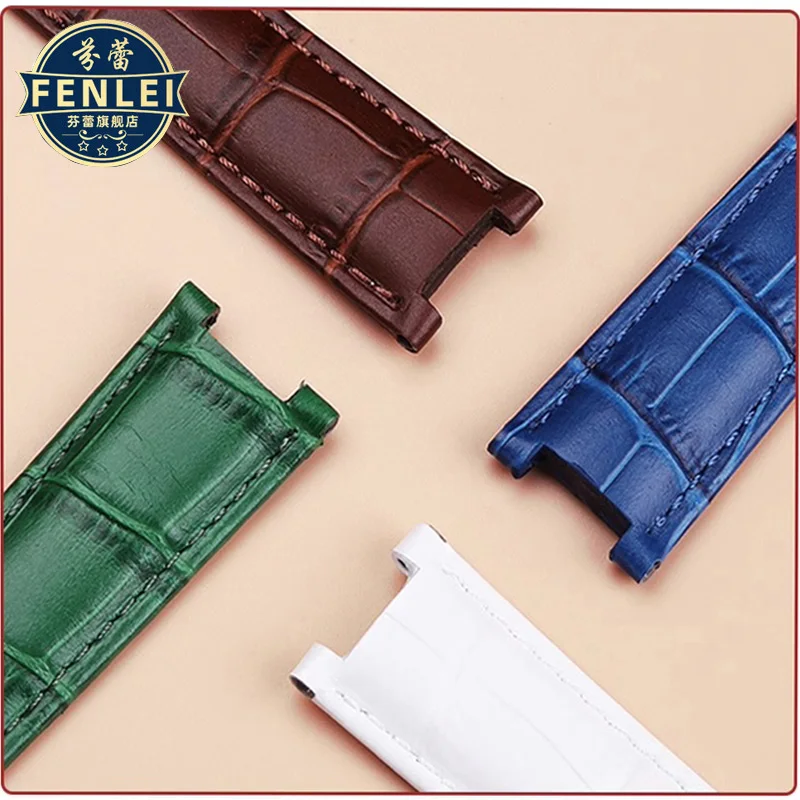 Notched Cowhide Leather Watch Strap - Unisex Bracelet