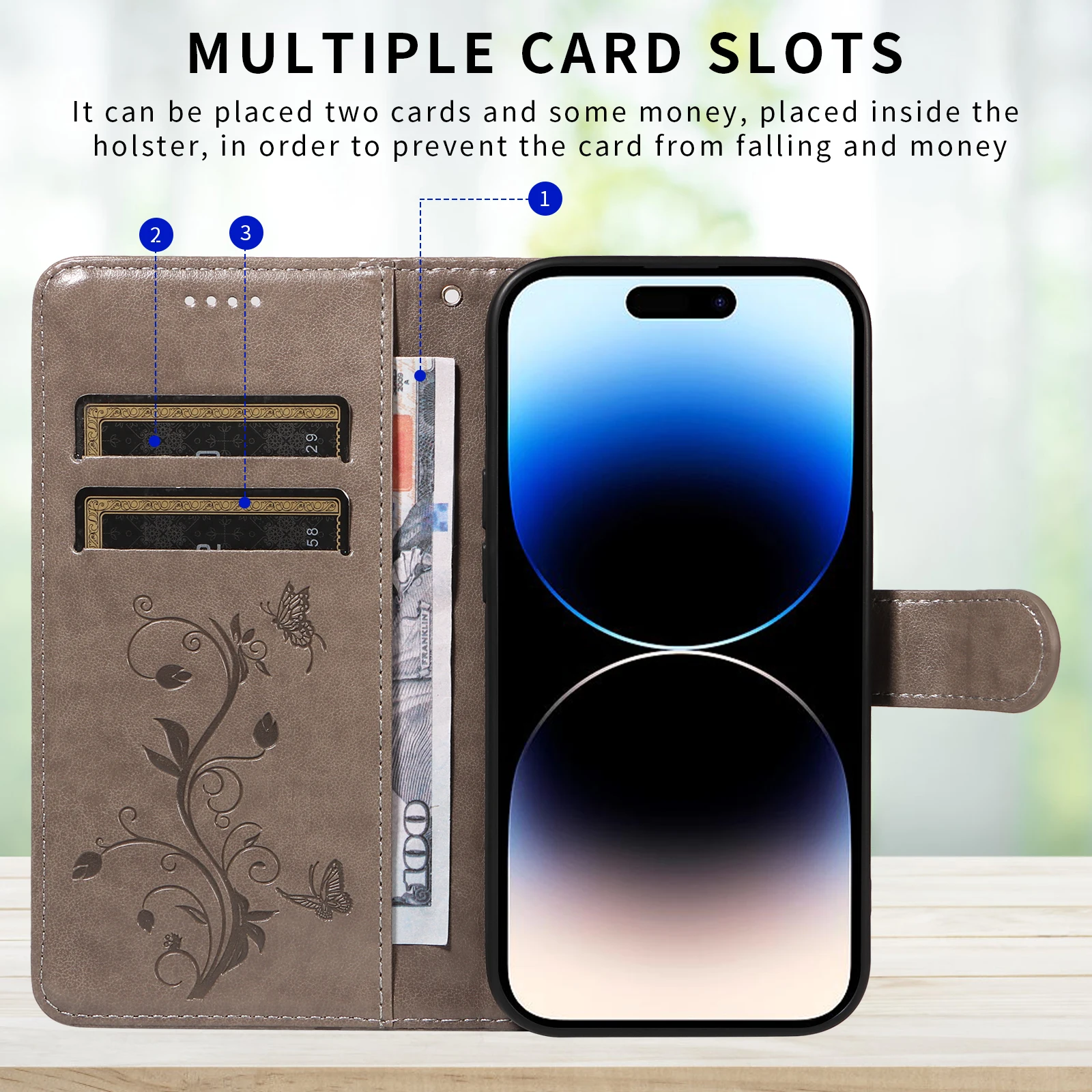 Versatile Wallet Phone Case with Card Holder and Magnetic Closure
