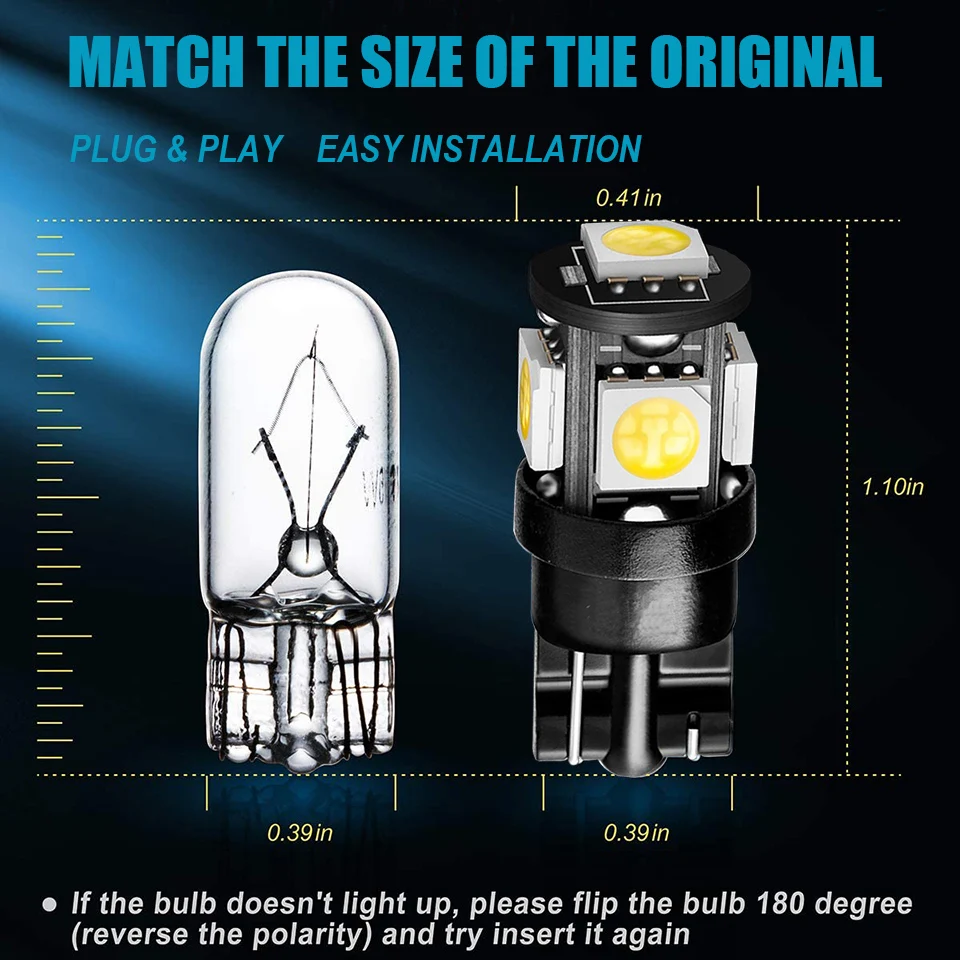 10x Ŭ ڵ ȣ T10 LED W5W ڵ ׸     Ʈũ ü , 194 168  ȭƮ