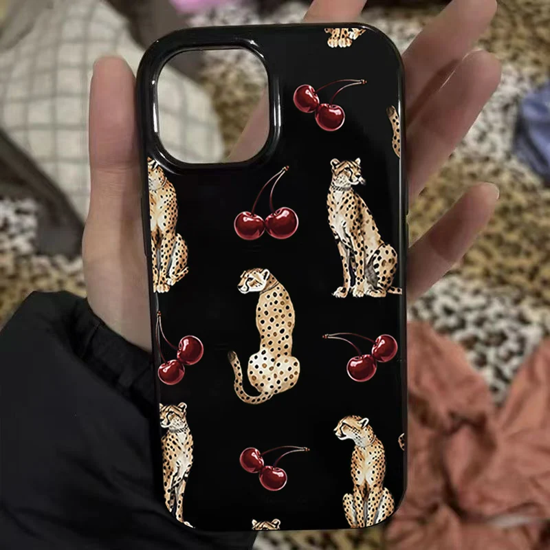 Myra Cedar Snake Print Leather Cell Phone Holder in Toffee Patch