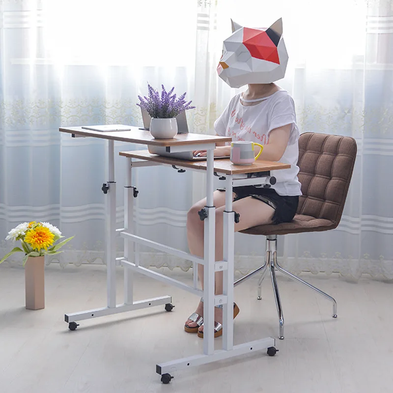 Mobile Standing Desk Portable Stand Up Desk Small Adjustable Standing Desk Converter with Wheels Home Office Workstation