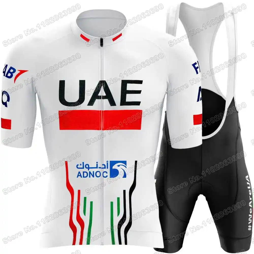 2024 Pink Italy Tour UAE Team Cycling Jersey Set Summer Cycling Clothing Men Short Sleeve Kit Road Bike Shirts Suit Bib Shorts