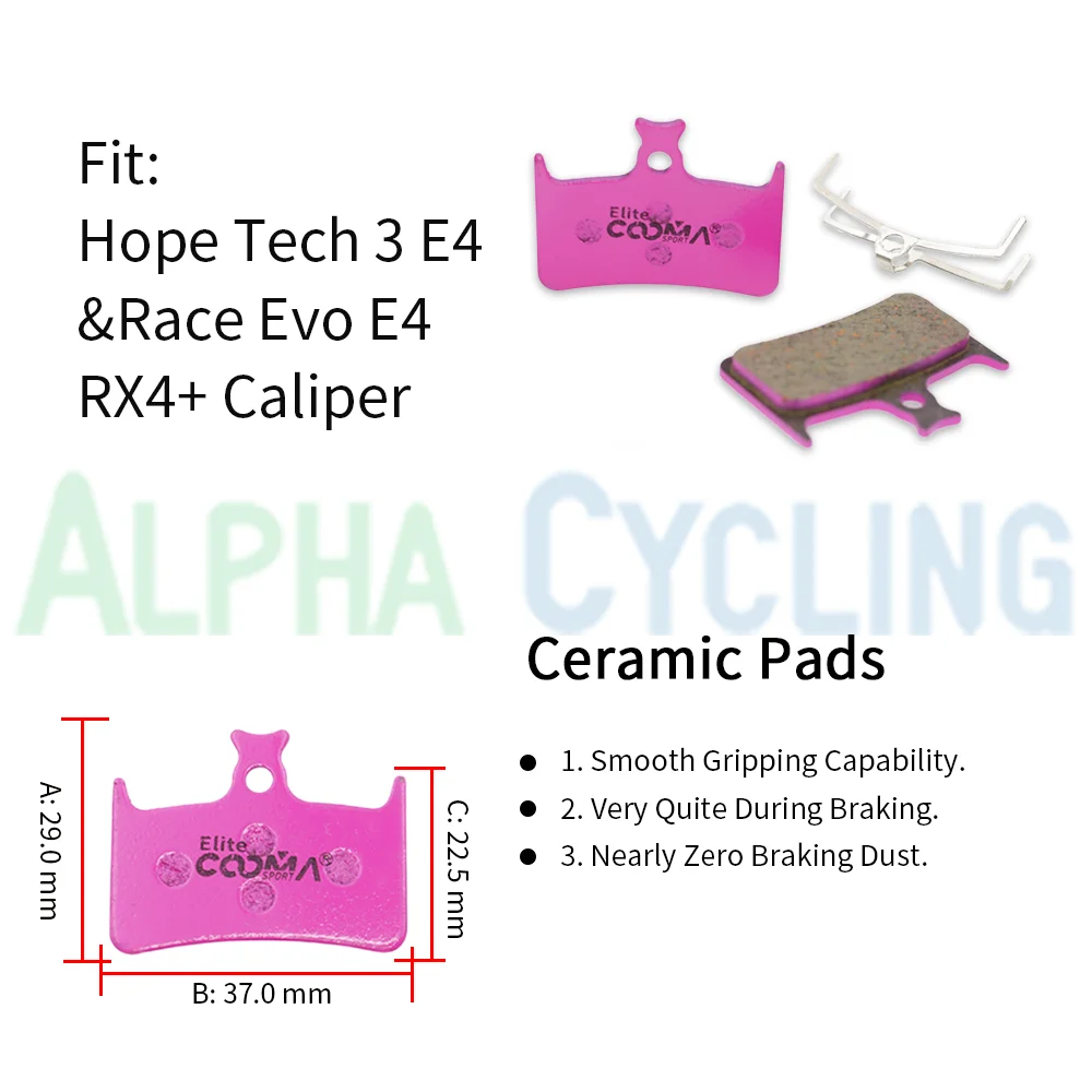 4 Pairs Ceramic Bicycle Disc Brake Pads for Hope Tech 3 E4 Race Evo E4 RX4+ Caliper Elite Class bicycle disc brake pads brake pads bike brake pads