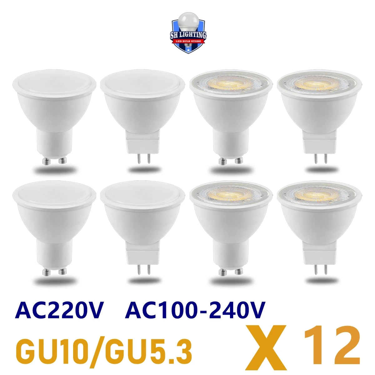 12Pcs/LOT GU10 MR16 Led Spotlight AC220V AC110V AC220V Bulb Spot GU5.3 Lighting Bulb Indoor Lighting Home Decoration Bombillas