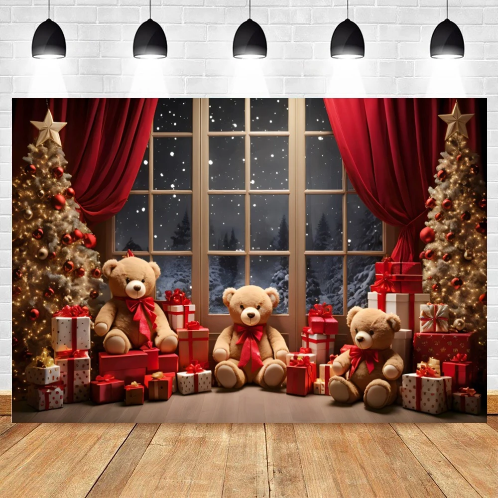 12x10ft Christmas Backdrop - Fireplace & Tree Holiday Photo Background For Party Decor