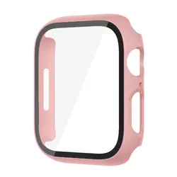 Durable Glass Case for Apple Watch - PC Screen Protector Cover and Accessories (Pink)
