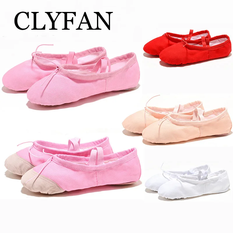CLYFAN Canvas Flat Yoga Teacher Gymnastic Ballet Dance Shoes Kids Ballet for Girls Women for dance shoes
