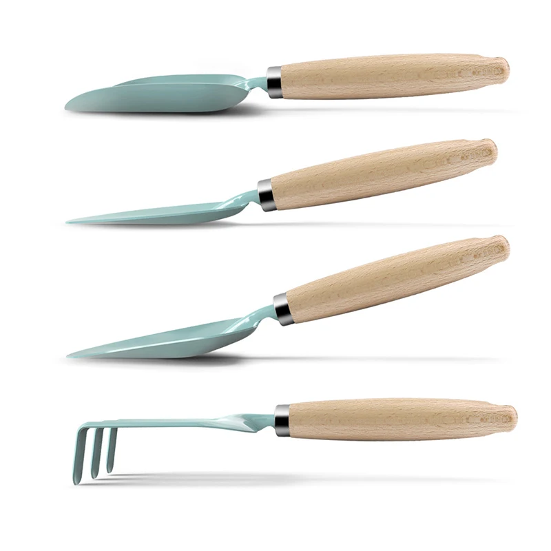 Personalized Colorful Kids Gardening Tools,Mini Wood Handle Trowel Shovel Fork Garden Hand Tools Garden Gifts for Men Women Kids