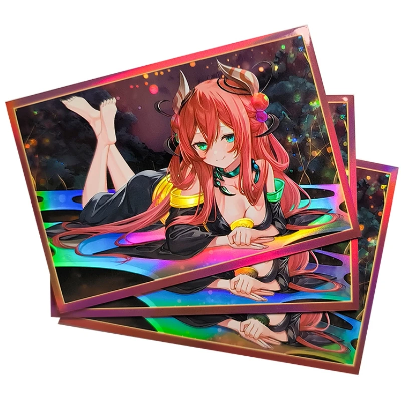 

50Pcs/Set Yu Gi Oh Cards Sleeves Traptrix Allomerus Anime Game Color Flash Holographic Protector Film Album Binder DIY Toy Gift