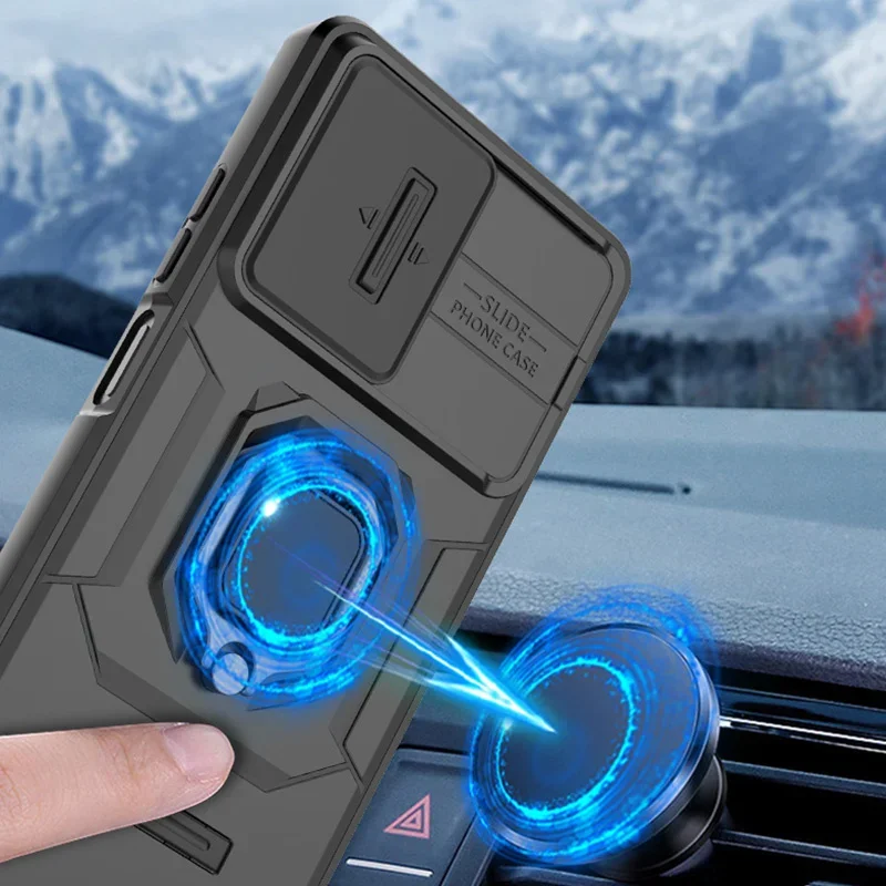 Camera Slide Case with Ring Grip Back Cover