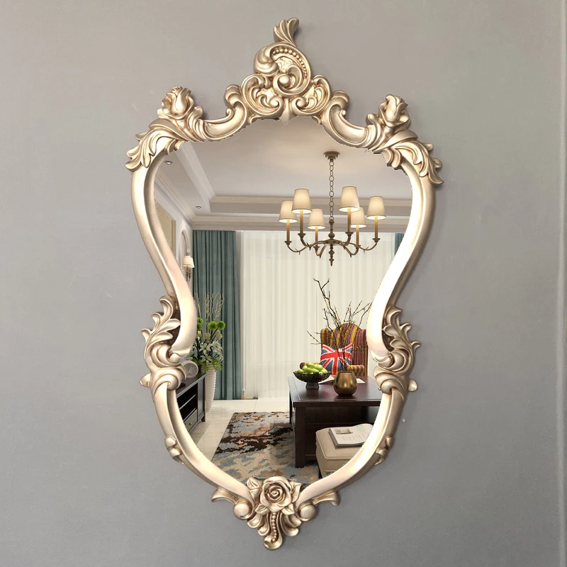 

Vintage Room Mirror Decor Bathroom Nordic Hallway Large Antique Irregular Mirror for Girls Dekoration Home Wall Decor JW50JZ