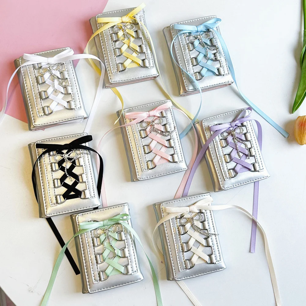 Sweet Ballet-Style Lace Bow Wallet – Portable Coin Purse with Card Holder